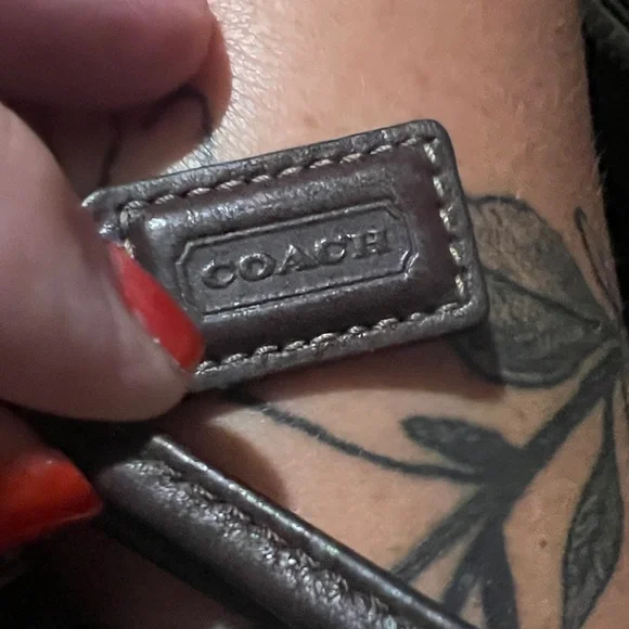 Coach Dark Brown Signature Wristlet - Picture 2 of 4